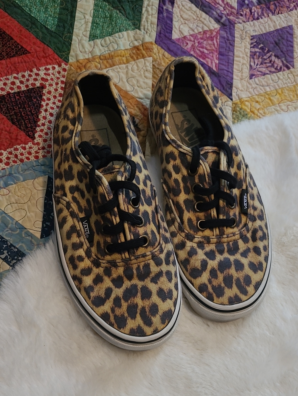 Van's Cheetah Animal Print Casual Lace Up Sneakers Size 6